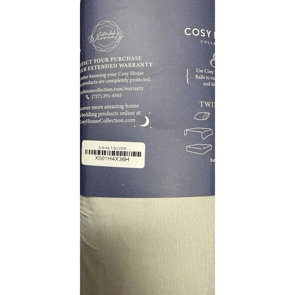 RARE Cosy House Collection Luxury 3-Piece Set - Twin - SILVER NWT
